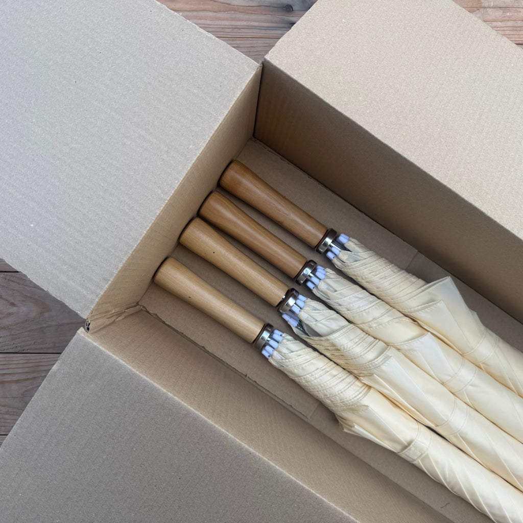 Ex Hire Package // Set of 4 Ivory Golf Sized Umbrellas #739