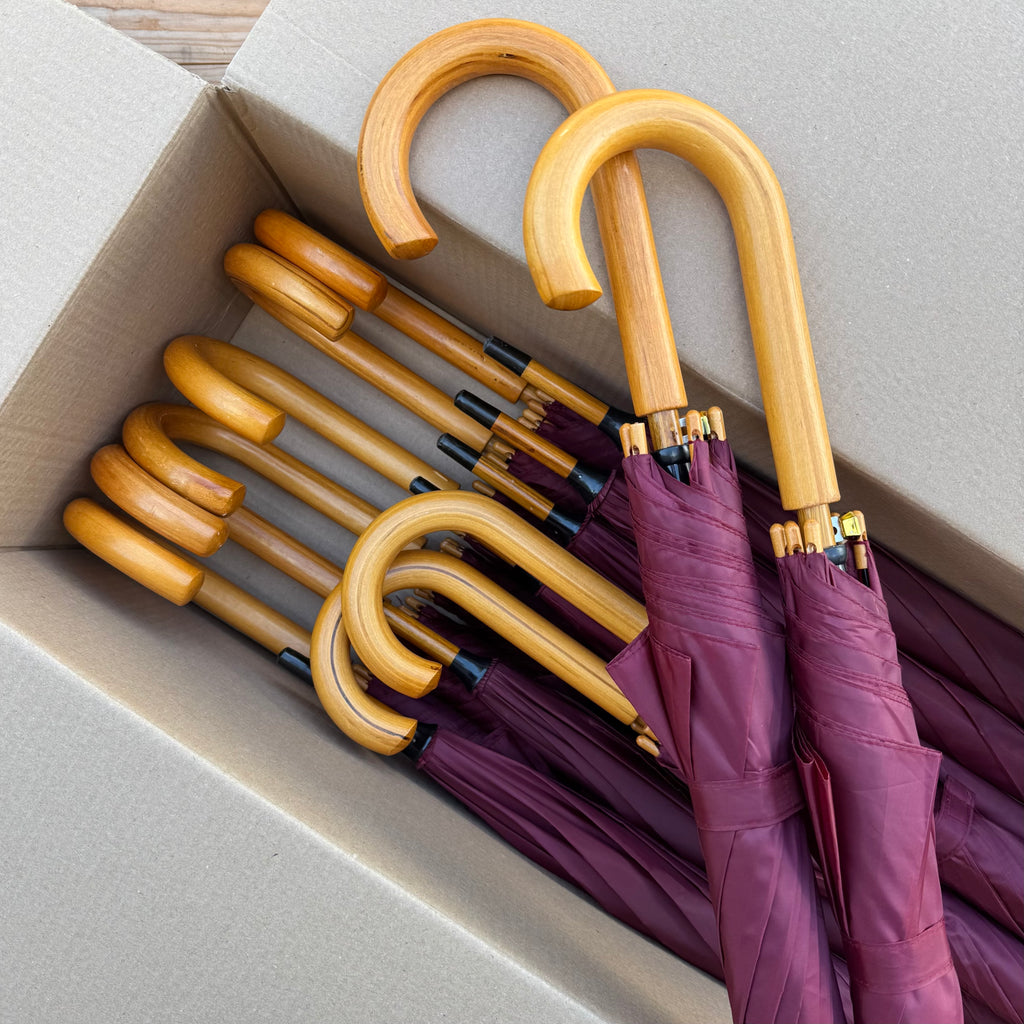 Ex Hire Package // Set of 16 Burgundy Berry Umbrellas #0809