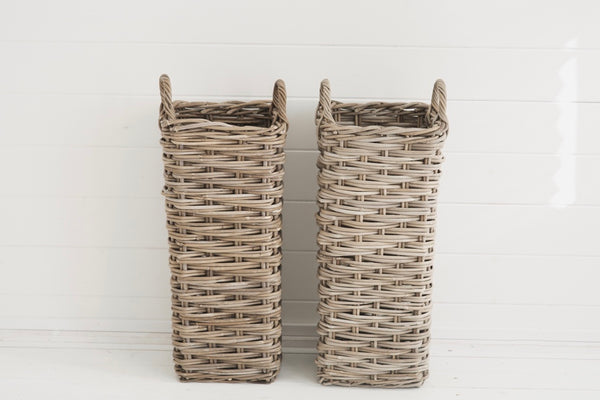 Umbrella Stand Willow Basket To Hire - Wedding Styling