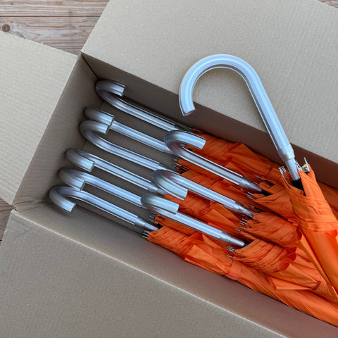 Ex Hire Package // Set of 10 Rich Orange Umbrellas #802