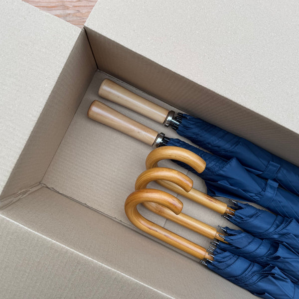 Ex Hire Package // Set of 5 Navy Umbrellas (2x Golf Style & 3x Walking Stick Style) #717