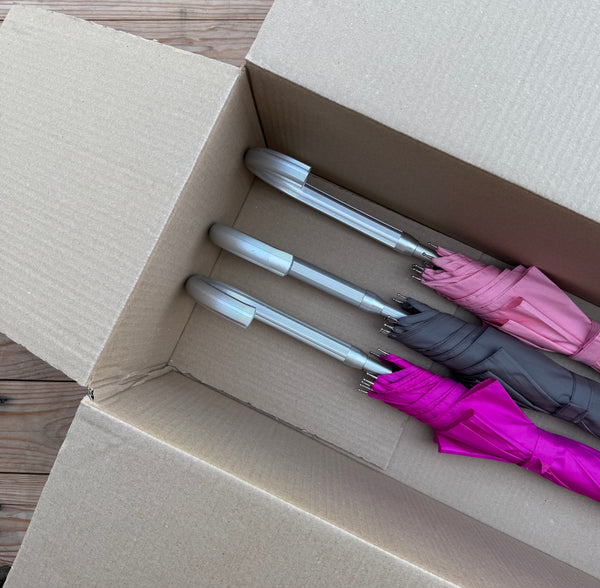 Ex Hire Package // Set of 3 Pink & Grey Umbrellas #977