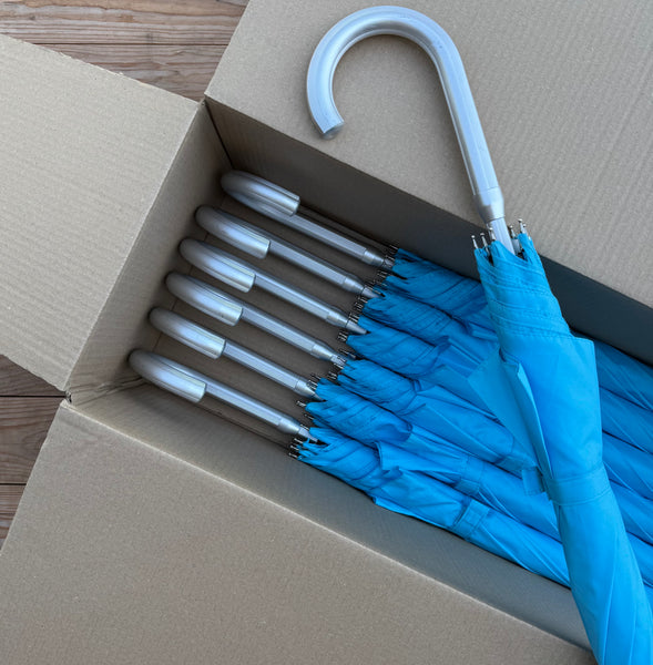Ex Hire Package // Set of 7 Blue (Turquoise) Umbrellas #974