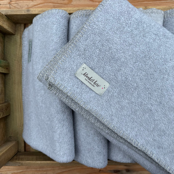 Ex Hire Set of 10 Grey Fleece Wraps (Half Blanket Size) #1008