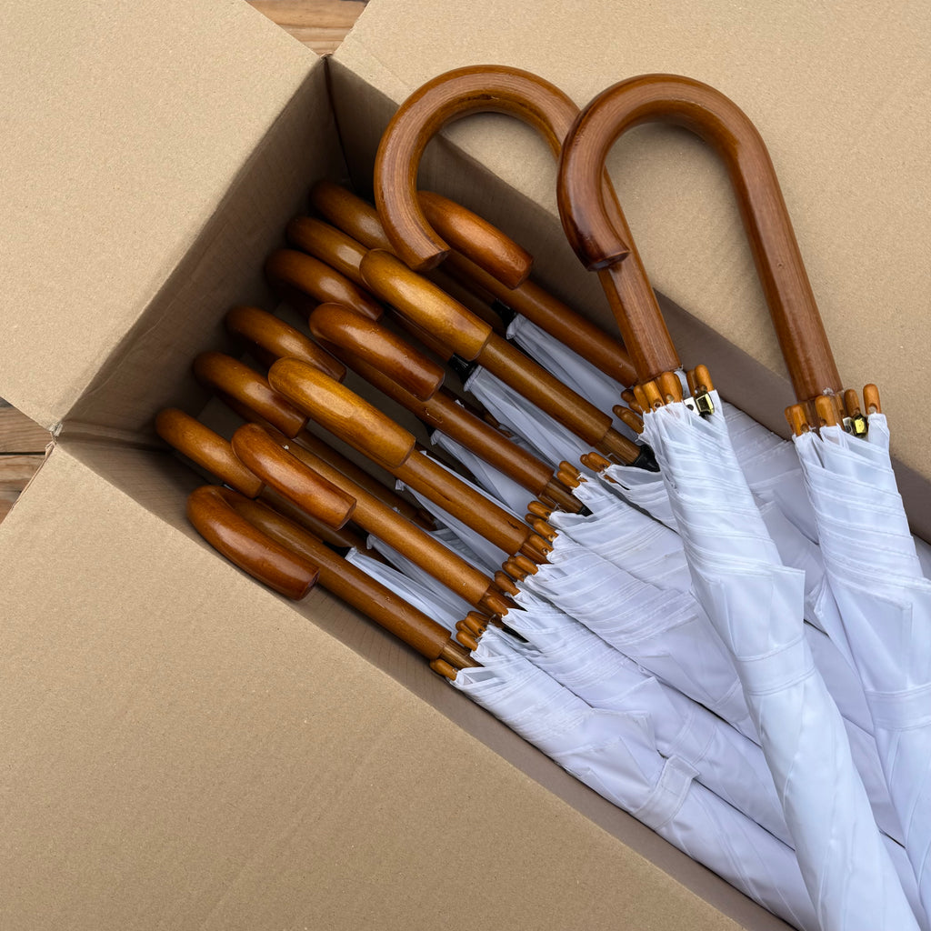 Ex Hire Package // Set of 20 White Umbrellas #2115