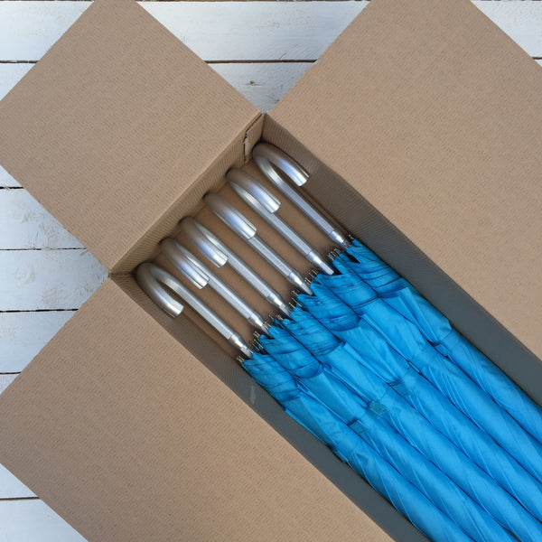 Set of 6 Ex Hire Seaside Blue Umbrellas