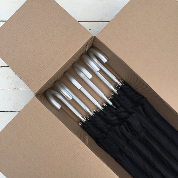 Set of 6 Ex Hire Black Umbrellas