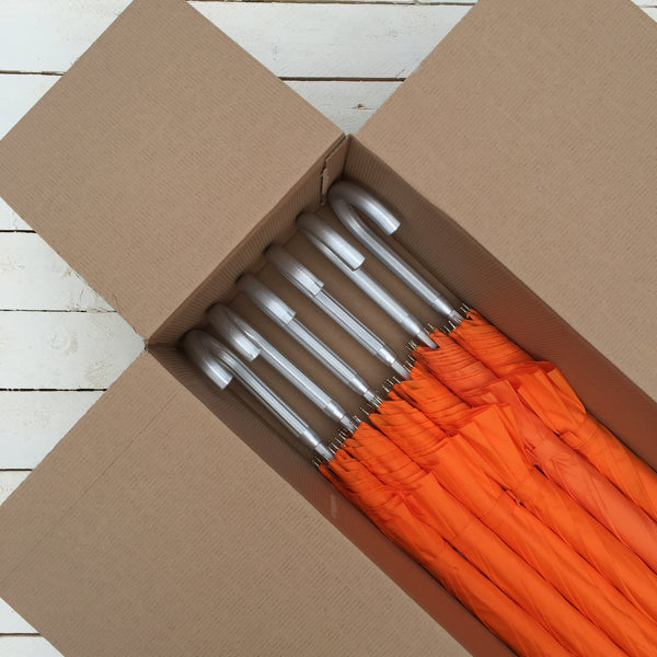 Set of 6 Ex Hire Orange Umbrellas