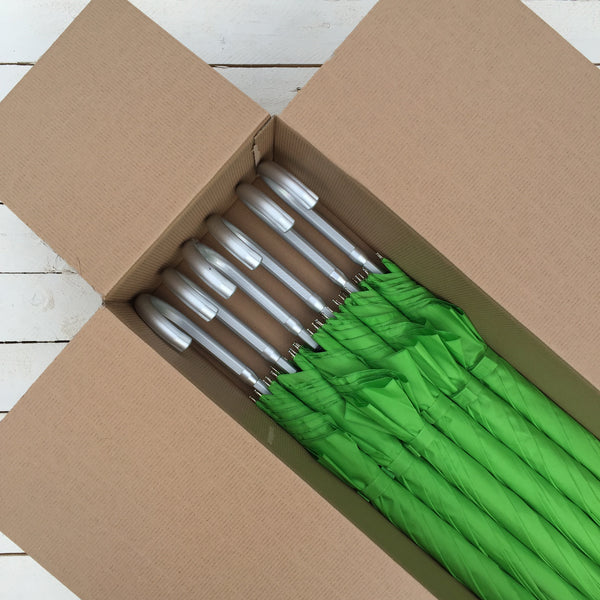 Set of 6 Ex Hire Apple Green Umbrellas