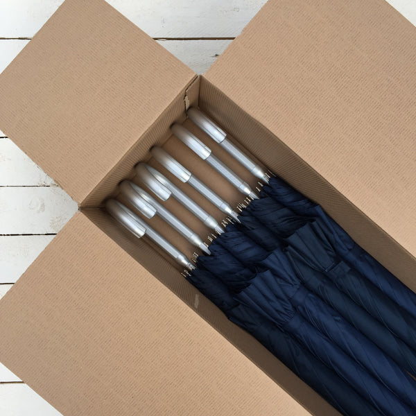 Set of 6 Ex Hire Navy Umbrellas