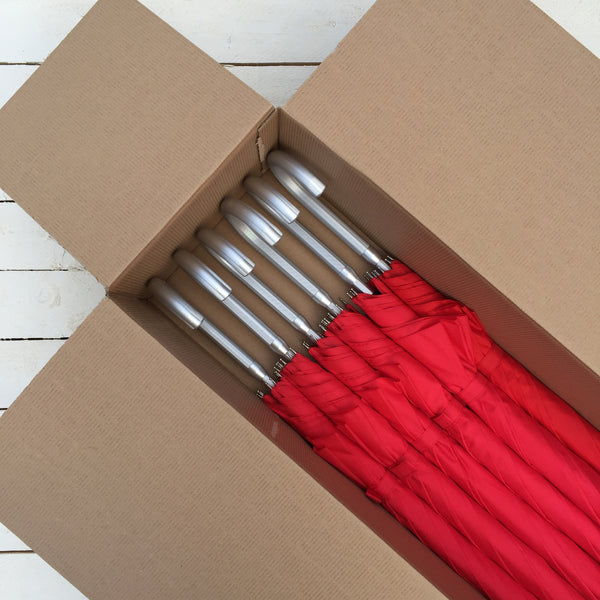 Set of 6 Ex Hire Red Umbrellas